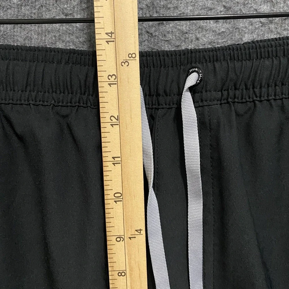 Huk Performance Fishing Shorts Mens XXL Black Swim Trunks‎ Mesh Lined Drawstring